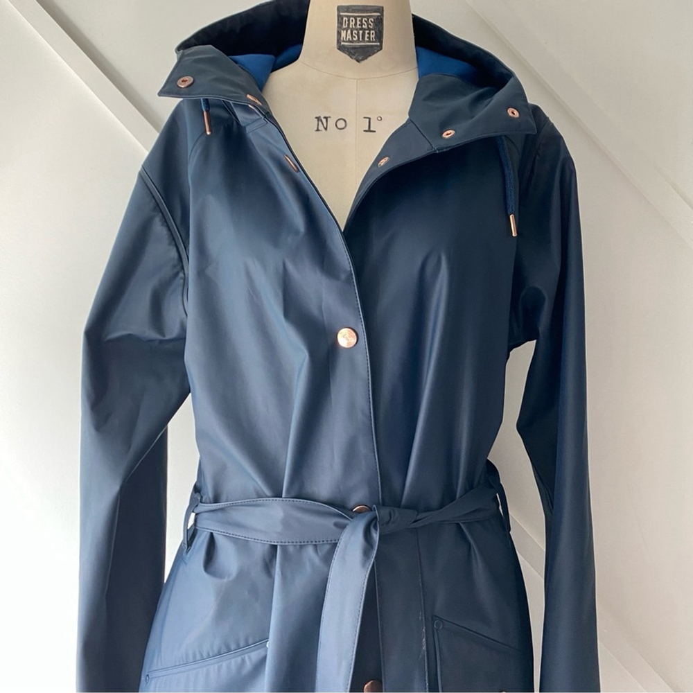 Helly Hansen Kirkwall II Women’s Raincoat Navy Blue Hooded Vented - XL - Picture 6 of 17